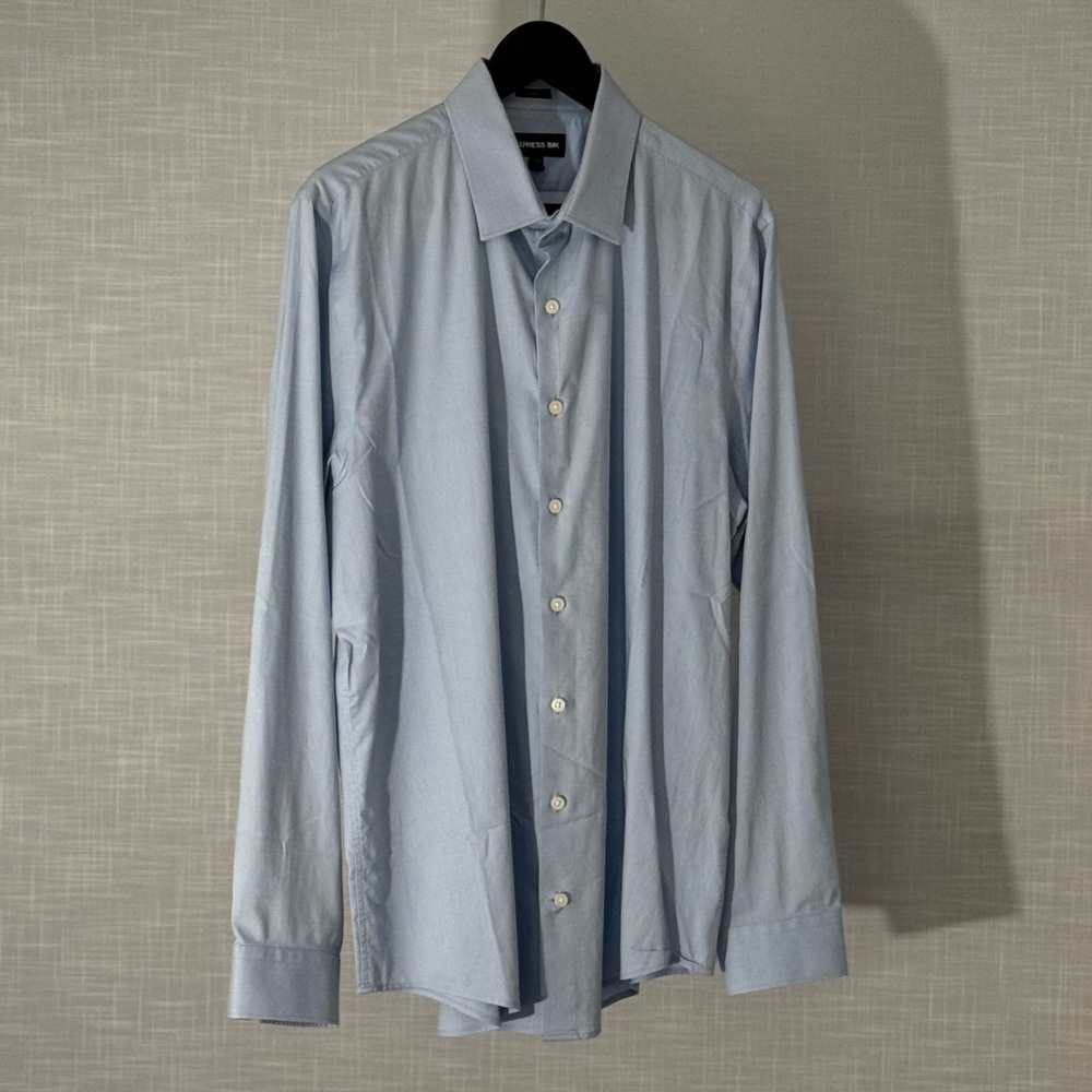 Express 1MX LARGE Sky Blue Men's Dress Shirt